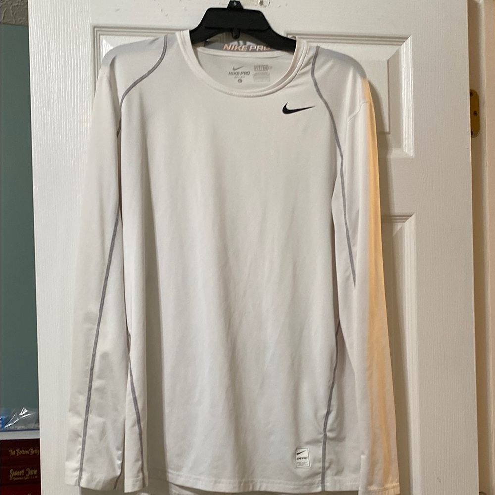 Nike Men's White Long Sleeve Shirt